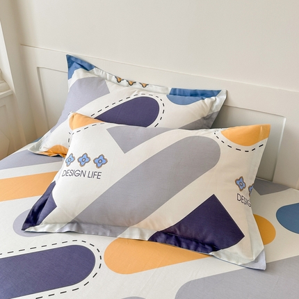 91家纺网 家纺一手货源 找家纺 天之爱 2025新款全棉印花单枕套光的邂逅-蓝