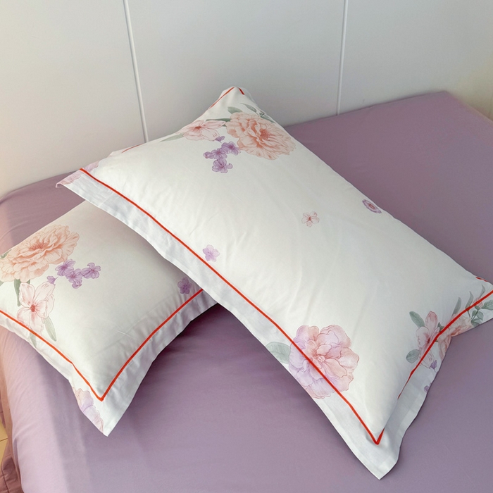 91家纺网 家纺一手货源 找家纺 2025新款13376宽幅全棉印花单枕套系列（有单品可定制） 长相思-紫