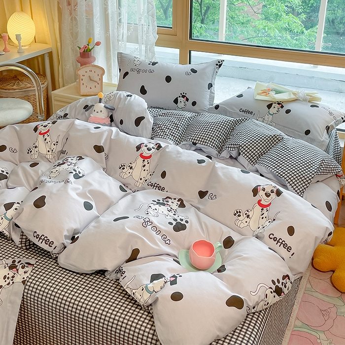 91家纺网 家纺一手货源 找家纺 2023-2024新款13070全棉好卖花型套件系列-四件套 小可爱