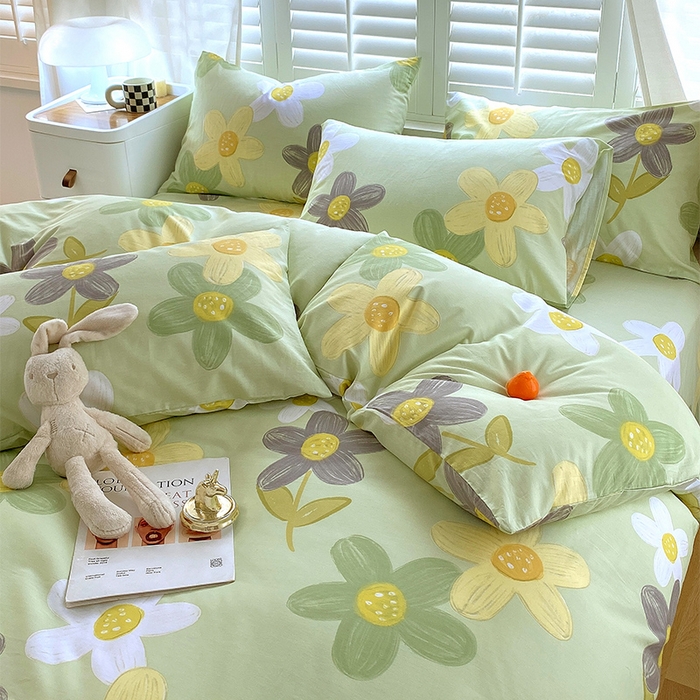 91家纺网 家纺一手货源 找家纺 2023-2024新款13070全棉好卖花型套件系列-四件套 五彩缤纷