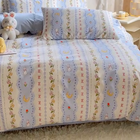 91家纺网 家纺一手货源 找家纺 2023-2024新款13070全棉好卖花型套件系列-四件套 梨园花香