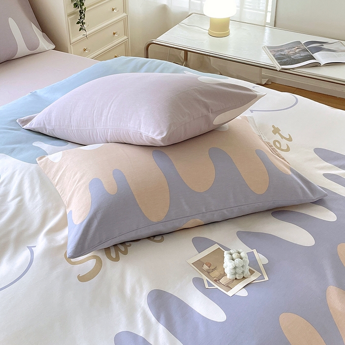 91家纺网 家纺一手货源 找家纺 2023-2024新款13070全棉好卖花型套件系列-单枕套 奶油粉