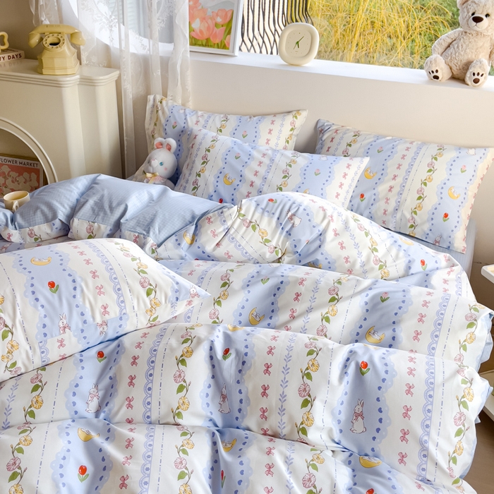 91家纺网 家纺一手货源 找家纺 2023-2024新款13070全棉好卖花型套件系列-四件套 梨园花香