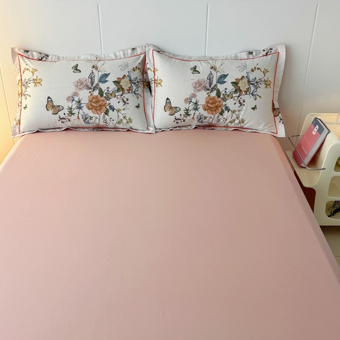 91家纺网 家纺一手货源 找家纺 2025新款13376宽幅全棉印花单床单系列可定制 蝶恋花-迷情