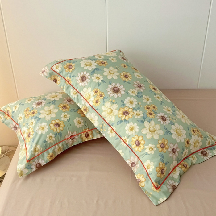 91家纺网 家纺一手货源 找家纺 2025新款13376宽幅全棉印花单枕套系列（有单品可定制） 春不晚