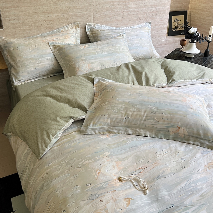 91家纺网 家纺一手货源 找家纺 2023-2024新款13070全棉好卖花型套件系列-单床笠 风木清香