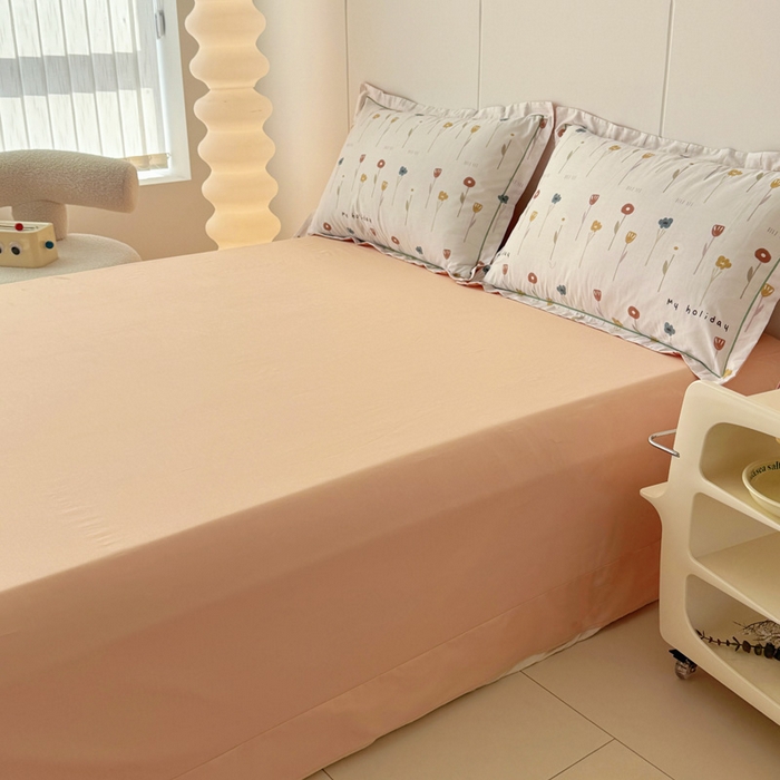 91家纺网 家纺一手货源 找家纺 2025新款13376宽幅全棉印花单床单系列可定制 蝶恋花-米