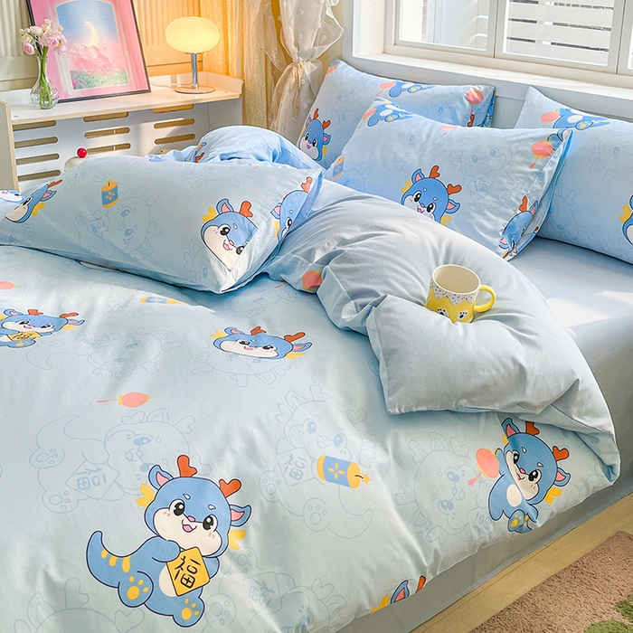 91家纺网 家纺一手货源 找家纺 2023-2024新款13070全棉好卖花型套件系列-单被套 瑞龙送福