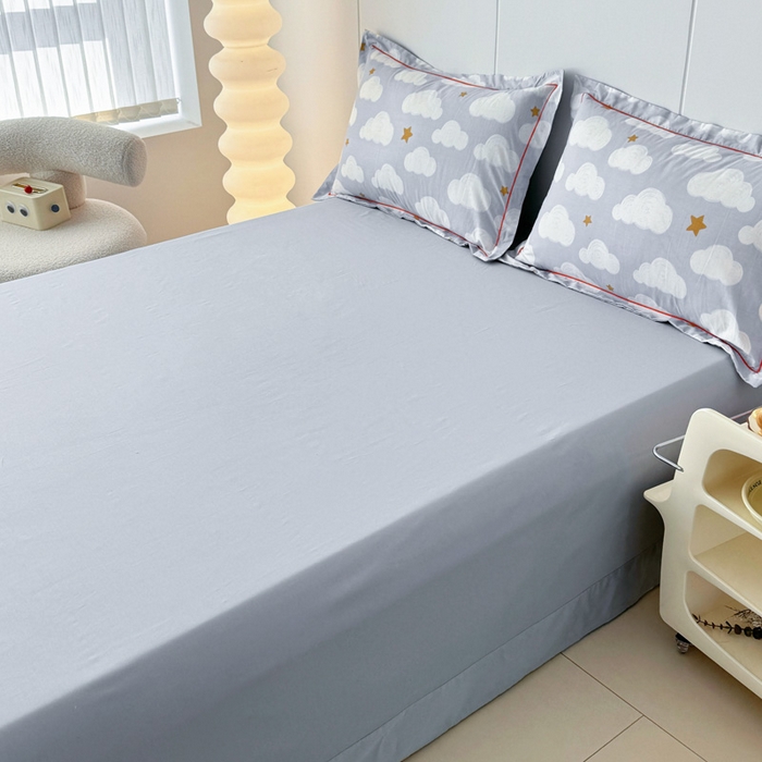 91家纺网 家纺一手货源 找家纺 2025新款13376宽幅全棉印花单床单系列可定制 踏浪-蓝