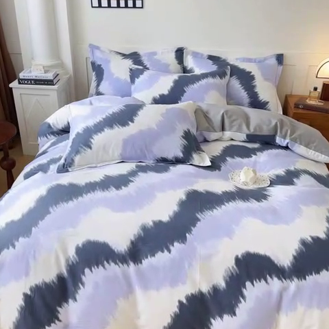 91家纺网 家纺一手货源 找家纺 天之爱 2025新款全棉印花四件套辛尼迪