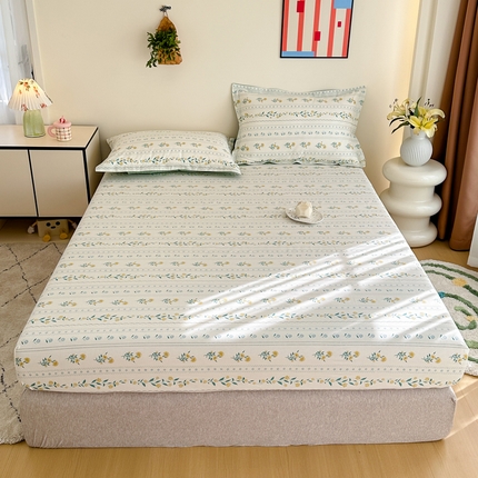 天之爱 2025新款全棉印花单床笠 花语初晴【床笠