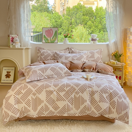 2023-2024新款13070全棉好卖花型套件系列-四件套 简格卡琪