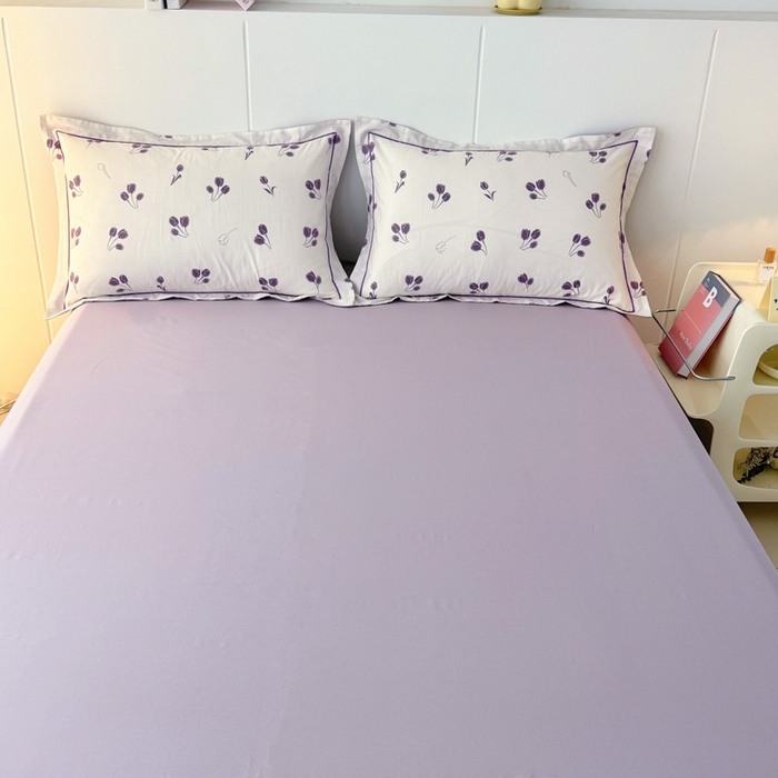 91家纺网 家纺一手货源 找家纺 2025新款13376宽幅全棉印花单床单系列可定制 郁见你-紫
