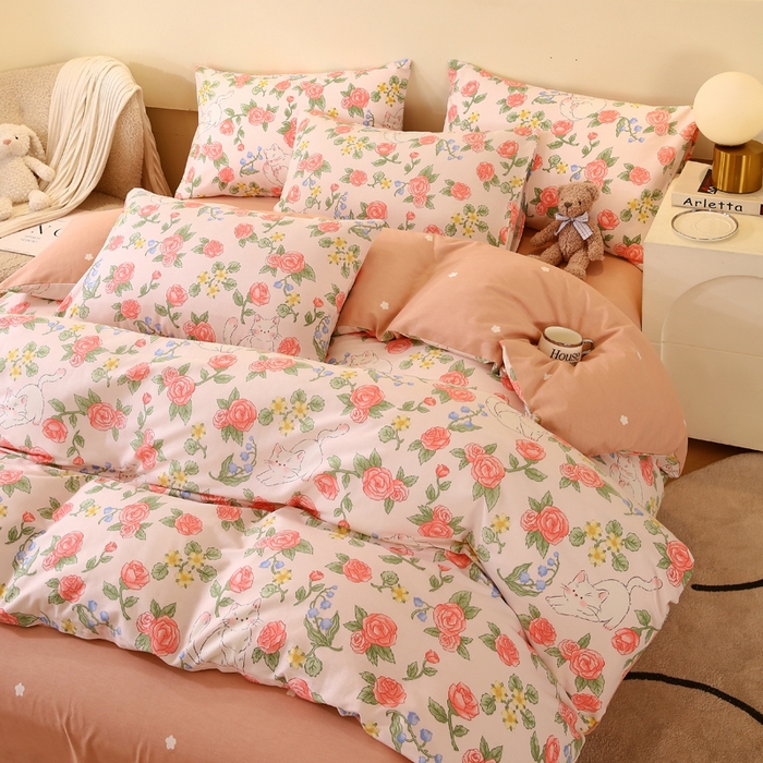 91家纺网 家纺一手货源 找家纺 2023-2024新款13070全棉好卖花型套件系列-单被套 微洛花园