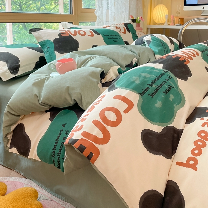 91家纺网 家纺一手货源 找家纺 2023-2024新款13070全棉好卖花型套件系列-四件套 蜗居