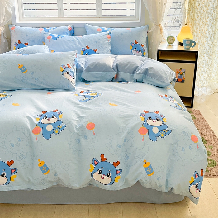 91家纺网 家纺一手货源 找家纺 2023-2024新款13070全棉好卖花型套件系列-单被套 瑞龙送福