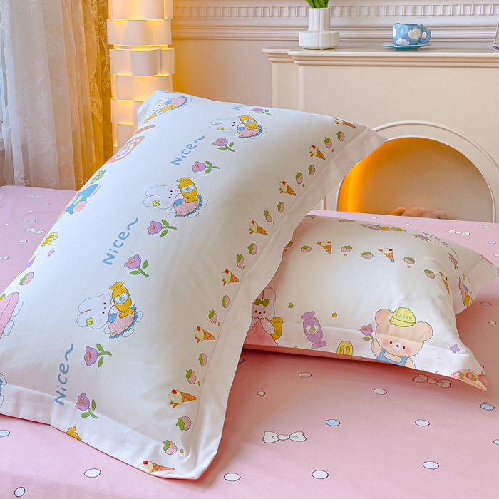 91家纺网 家纺一手货源 找家纺 2023-2024新款13070全棉好卖花型套件系列-单枕套 糖水日记