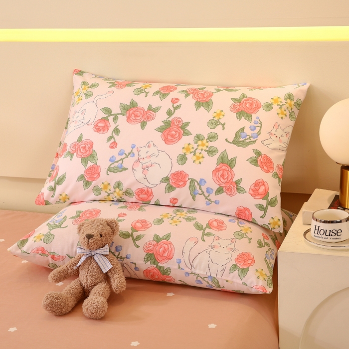 91家纺网 家纺一手货源 找家纺 2023-2024新款13070全棉好卖花型套件系列-单枕套 微洛花园