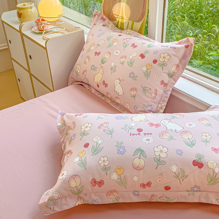 91家纺网 家纺一手货源 找家纺 2023-2024新款13070全棉好卖花型套件系列-单枕套 荷枝桃桃