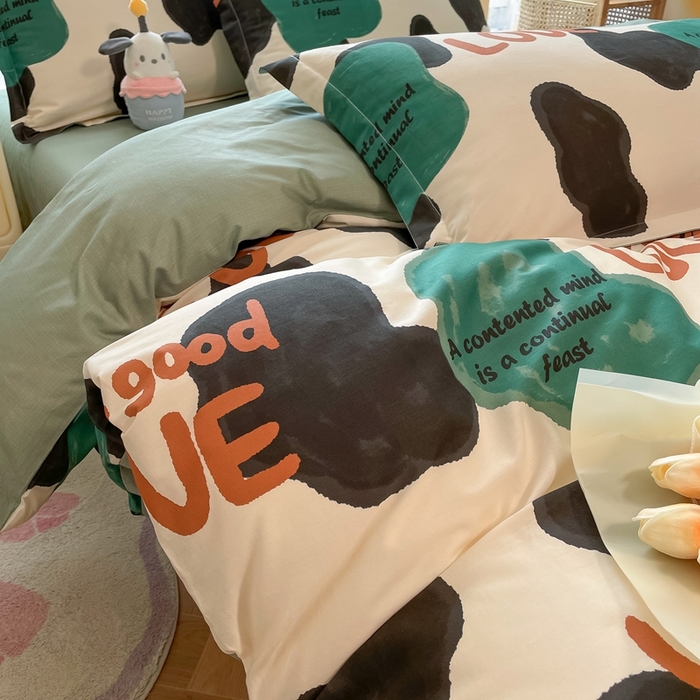 91家纺网 家纺一手货源 找家纺 2023-2024新款13070全棉好卖花型套件系列-四件套 蜗居