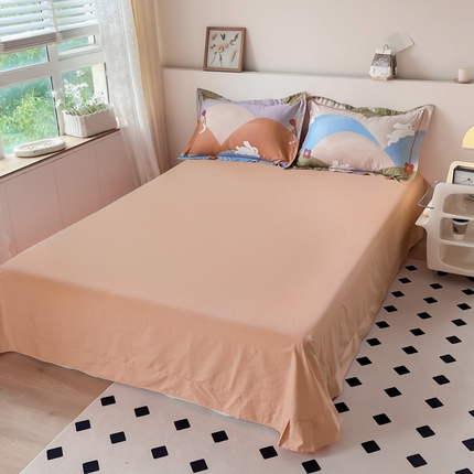 2025新款13376宽幅全棉印花单床单系列可定制 彩色兔园