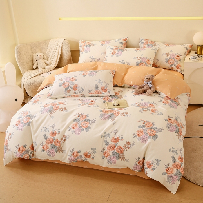 91家纺网 家纺一手货源 找家纺 2023-2024新款13070全棉好卖花型套件系列-单床笠 安娜花园