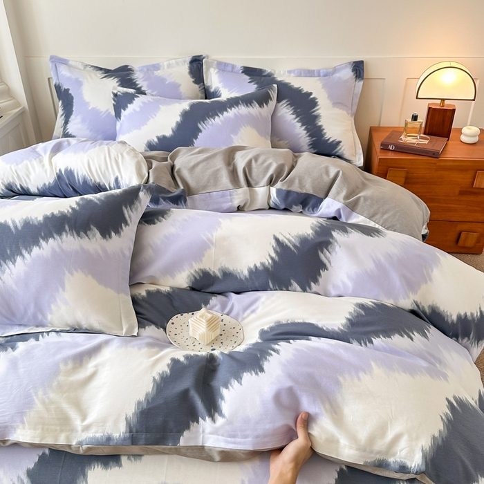 91家纺网 家纺一手货源 找家纺 天之爱 2025新款全棉印花四件套辛尼迪