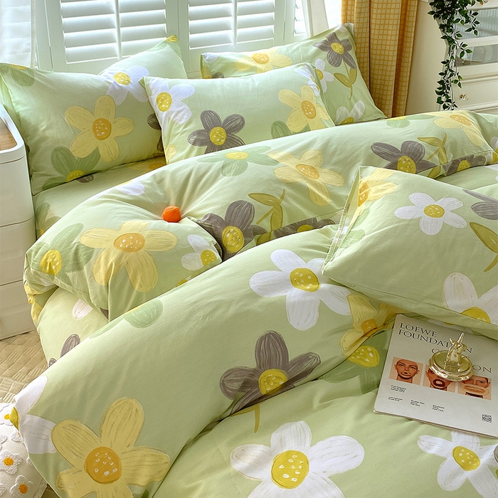 91家纺网 家纺一手货源 找家纺 2023-2024新款13070全棉好卖花型套件系列-单床笠 五彩缤纷