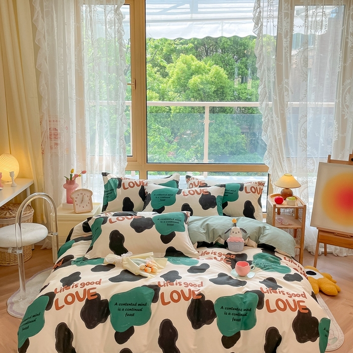 91家纺网 家纺一手货源 找家纺 2023-2024新款13070全棉好卖花型套件系列-单床笠 蜗居