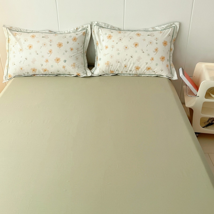 91家纺网 家纺一手货源 找家纺 2025新款13376宽幅全棉印花单床单系列可定制 花仙子-黄