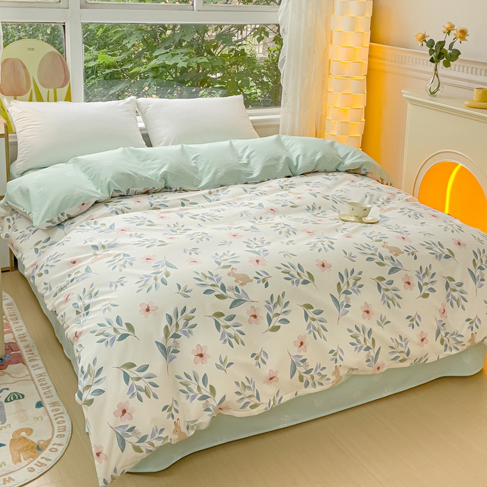 91家纺网 家纺一手货源 找家纺 2023-2024新款13070全棉好卖花型套件系列-四件套 莫妮卡