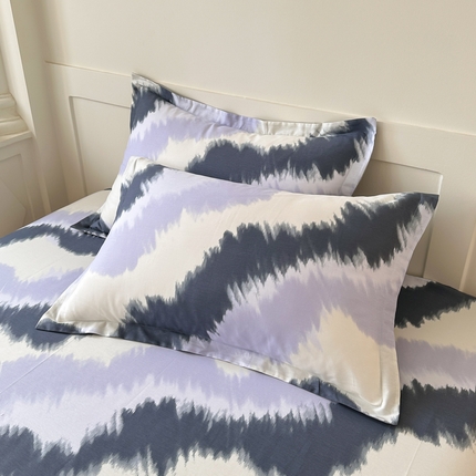 91家纺网 家纺一手货源 找家纺 天之爱 2025新款全棉印花单枕套辛尼迪-灰