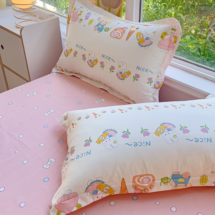 91家纺网 家纺一手货源 找家纺 2023-2024新款13070全棉好卖花型套件系列-单枕套 糖水日记