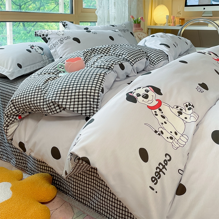 91家纺网 家纺一手货源 找家纺 2023-2024新款13070全棉好卖花型套件系列-四件套 小可爱