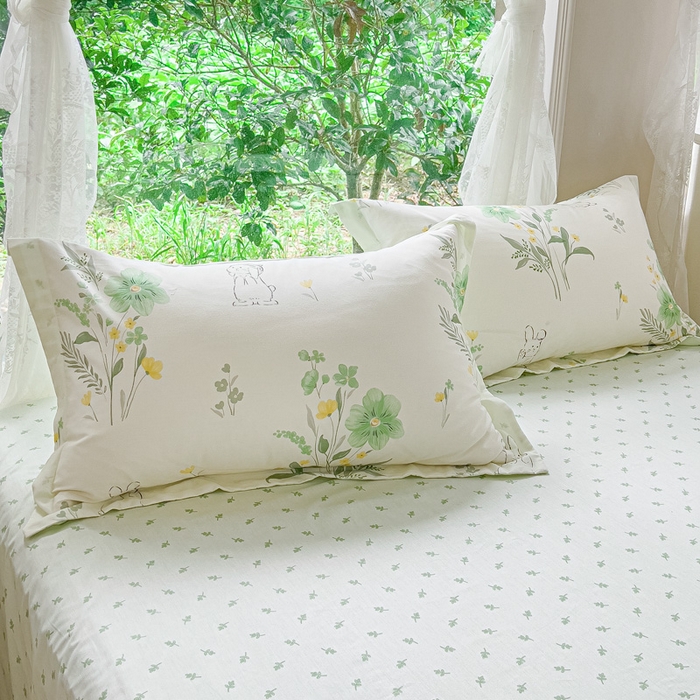 91家纺网 家纺一手货源 找家纺 2023-2024新款13070全棉好卖花型套件系列-单枕套 花信子