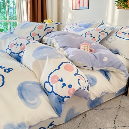 天之爱 2025新款全棉印花四件套 晴天小兔