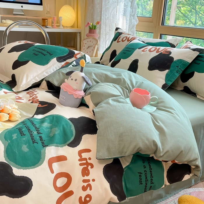 91家纺网 家纺一手货源 找家纺 2023-2024新款13070全棉好卖花型套件系列-单被套 蜗居