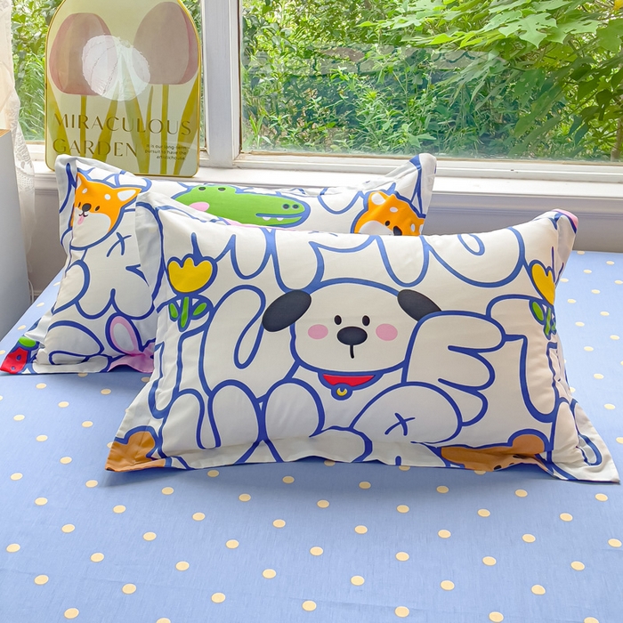 91家纺网 家纺一手货源 找家纺 2023-2024新款13070全棉好卖花型套件系列-单枕套 字母派对