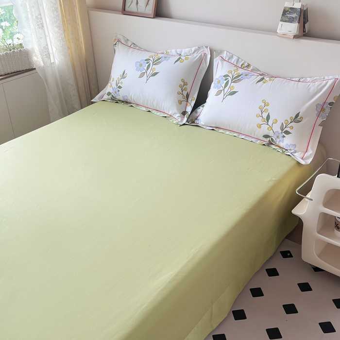 91家纺网 家纺一手货源 找家纺 2025新款13376宽幅全棉印花单床单系列可定制 春日遐想