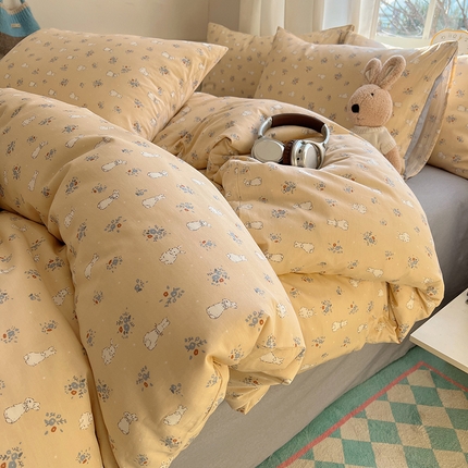 91家纺网 家纺一手货源 找家纺 （总）（持续上新）2024冬季新款13372全棉印花四件套-小清新系列