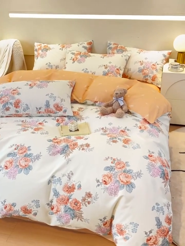 91家纺网 家纺一手货源 找家纺 （总）2023-2024新款13070全棉好卖花型套件系列-四件套