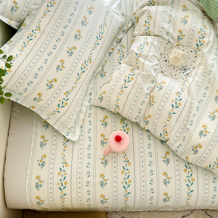 91家纺网 家纺一手货源 找家纺 天之爱 2025新款全棉印花四件套 花语初晴