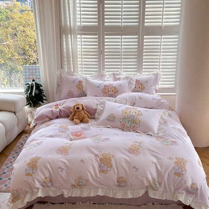 2025新款洛丽塔全棉花边四件套 萝莉聚会