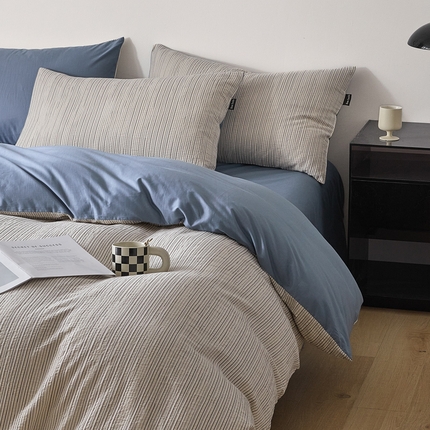 91家纺网 家纺一手货源 找家纺 （总）2025新款A类全棉水洗色织立体提花纯棉四件套