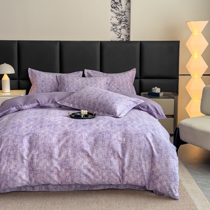 91家纺网 家纺一手货源 找家纺 优品阁 2024新款亲肤舒适全棉磨毛四件套学生三件套系列 嘉柏俪紫