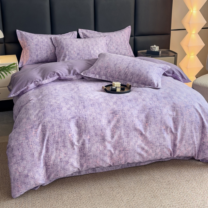 91家纺网 家纺一手货源 找家纺 优品阁 2024新款亲肤舒适全棉磨毛四件套学生三件套系列 嘉柏俪紫