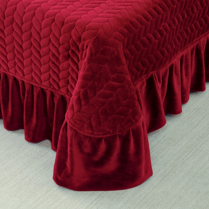 91家纺网 家纺一手货源 找家纺 畅畅家纺 2025新款12斤加厚冬季轻奢款230克全消光立体雕花牛奶绒夹棉床盖四件套 轻奢花语-红色