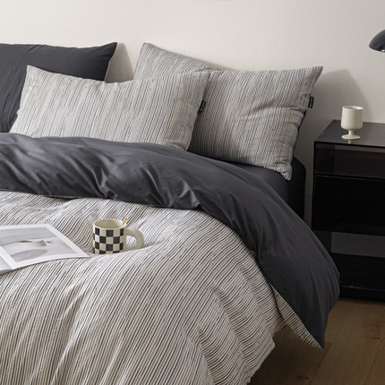 91家纺网 家纺一手货源 找家纺 （总）2025新款A类全棉水洗色织立体提花纯棉四件套