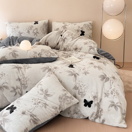 91家纺网 家纺一手货源 找家纺 （总）（买家秀爆款不断货）A类母婴级高克重獭兔绒四件套珊瑚绒四件套雪花绒四件套兔兔牛奶绒四件套兔毛绒四件套