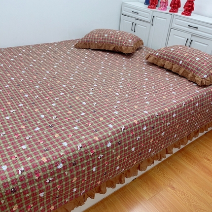 91家纺网 家纺一手货源 找家纺 （总）暖居 2025新款纯棉绗缝夹棉榻榻米支持定制防滑全棉印花小碎花农村大炕盖三件套系列